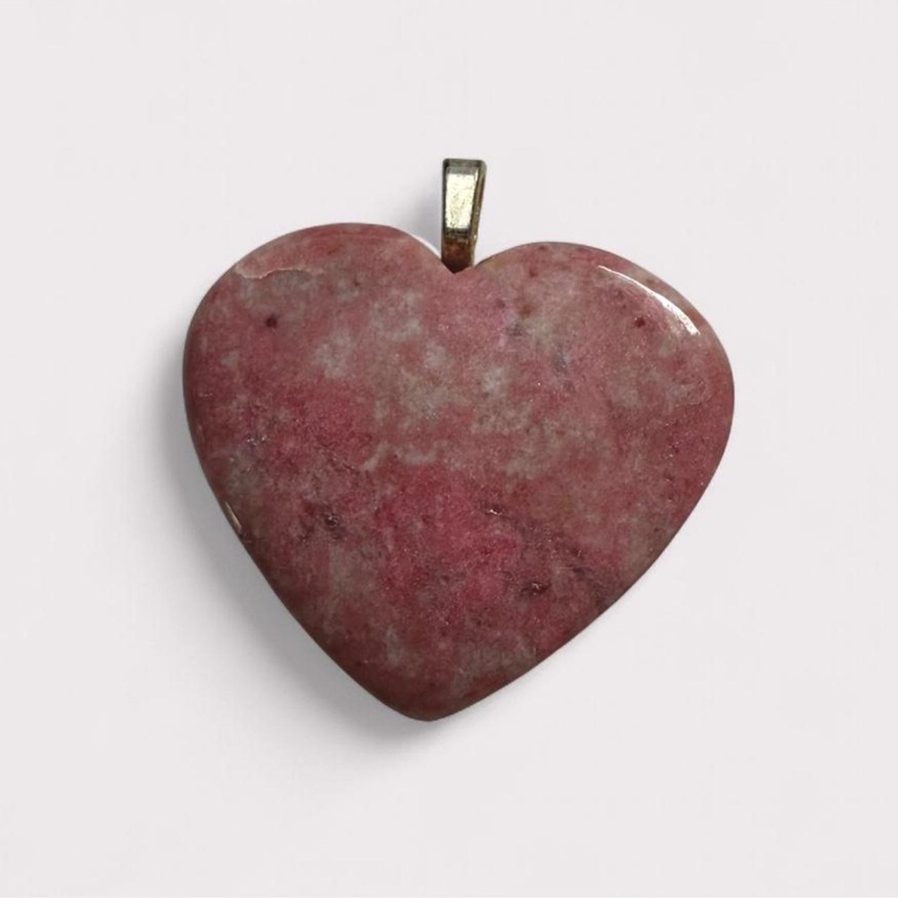 Rhodochrosite Heart Pendant | Natural Gemstone | Jewelry | OBO